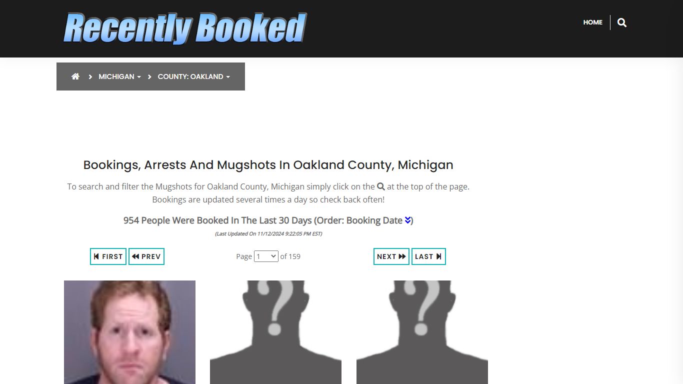 Bookings, Arrests and Mugshots in Oakland County, Michigan