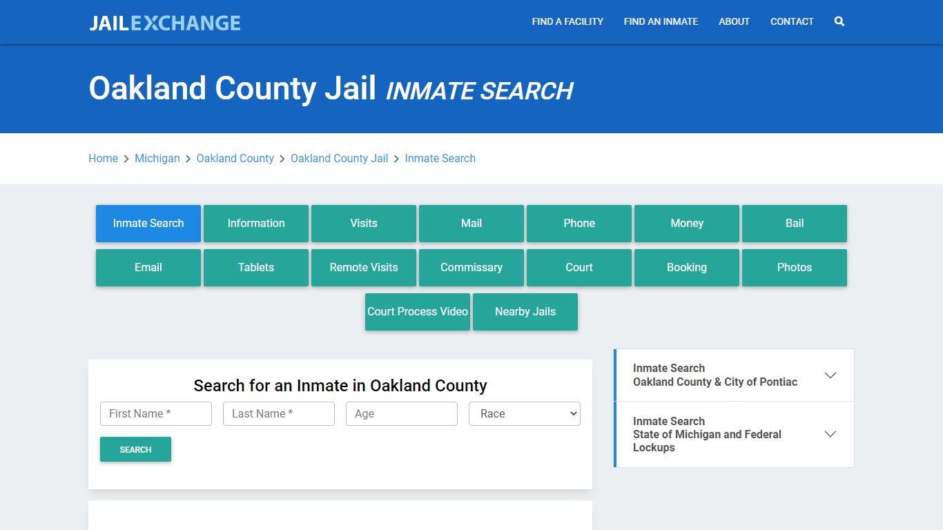 Oakland County Jail, MI Inmate Search: Roster & Mugshots