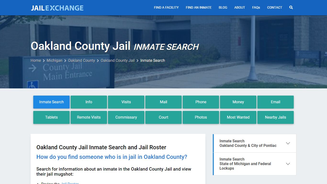 Inmate Search: Roster & Mugshots - Oakland County Jail, MI - Jail Exchange