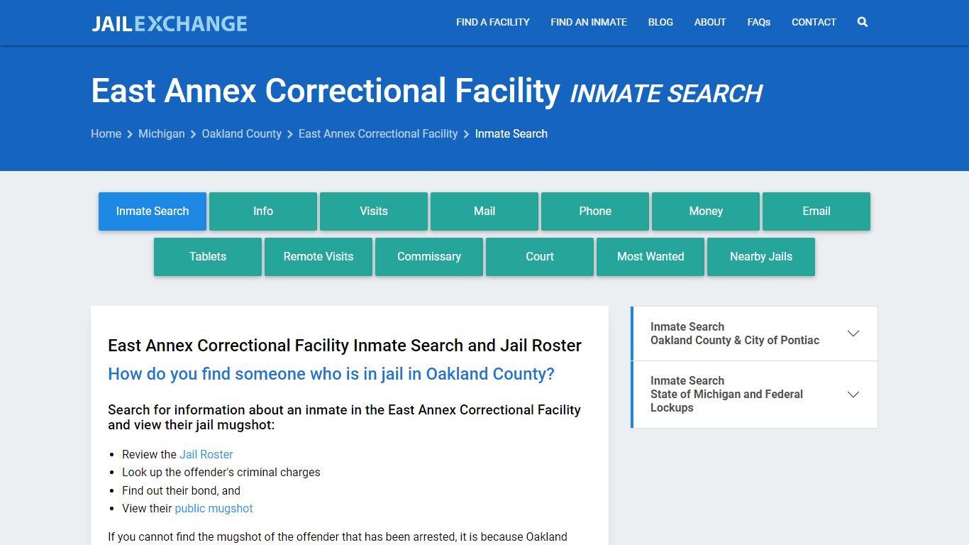 East Annex Correctional Facility Inmate Search - Jail Exchange